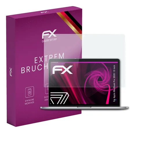 atFoliX Glasfolie für Apple MacBook Pro 2020 13 inch Panzerfolie 9H Schutzpanzer