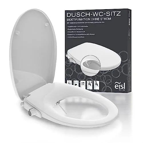 Eisl Dusch WC Aufsatz - Absenkautomatik und Schnellverschluss, langlebig und belastbar bis 150 kg
