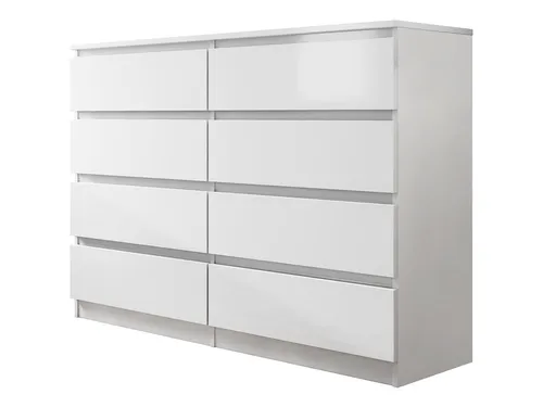 MIRJAN24 Kommode Malwa M8 - Geräumige 8-Schubladen in Weiß - Kommode, mit grifflosem Öffnungssystem und großzügigen Schubladen für optimalen Stauraum. Ideal für modernes Wohnen.