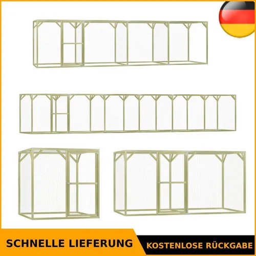 Kiefer Hühnerkäfig Hühnerstall Hühnerhaus Freilauf vidaXL - Hühnerstall mit Freilauf, ideal für die artgerechte Haltung von Hühnern, Größe: 1.5 x 6 x 1.5 m, robust und wetterfest.