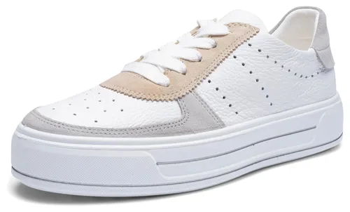 Ara CANBERRA Damen Schnürschuhe - Sportliche Sneaker in Weiß, Größe 40 EU - Sneaker für Damen, kombiniert Stil und Komfort mit einer herausnehmbaren Decksohle und hochwertigem Leder. Ideal für Alltag und besondere Anlässe, mit rutschhemmender Sohle für besten Halt.