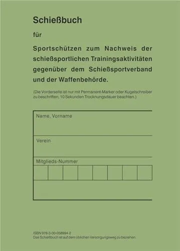 Schießbuch für Sportschützen und Behörden - BW Style - Praktisches Schießbuch für Sportschützen und Behörden, ideal zur Dokumentation von Schießständen und Trainings, fördert die Sicherheit und Nachverfolgbarkeit im Sport.