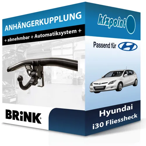 BRINK Abnehmbare Anhängekupplung für Hyundai i30 (07-12) - Hochwertige abnehmbare Anhängerkupplung von Brink, ideal für Hyundai i30. Keine Eintragung in Fahrzeugpapiere notwendig, Anhängelast von 1500 kg.