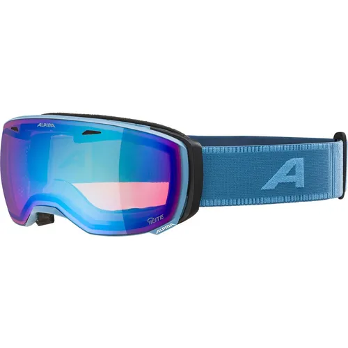 ALPINA ESTETICA Q-LITE - Verspiegelte OTG Skibrille mit 100% UV-Schutz - Skibrille mit Fogstop-Beschichtung für beschlagfreie Sicht und 180° Sichtfeld dank sphärischer Scheibe – ideal für optimale Sicht beim Skifahren.