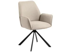 Esszimmerstuhl GLENDA - Beige mit Drehfunktion - Esszimmerstuhl für Erwachsene mit drehbarem Sitz und Armlehnen, belastbar bis 110 kg. Ideal für gemütliche Esszimmer-Atmosphäre.