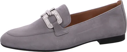 Gabor 65.210.19 - Elegante Damenschuhe in Grau - Hochwertige Slipper mit rutschfester Laufsohle und glitzernder Kettenapplikation, ideal für Freizeit und Alltag.