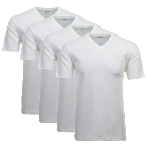 RAGMAN Herren T-Shirt 4er Pack Baumwolle 5XL - Bequemes 4er Pack T-Shirts aus 100% Baumwolle, ideal für den Alltag. Pflegeleicht und in klassischem Weiß, perfekt für vielseitige Outfits.