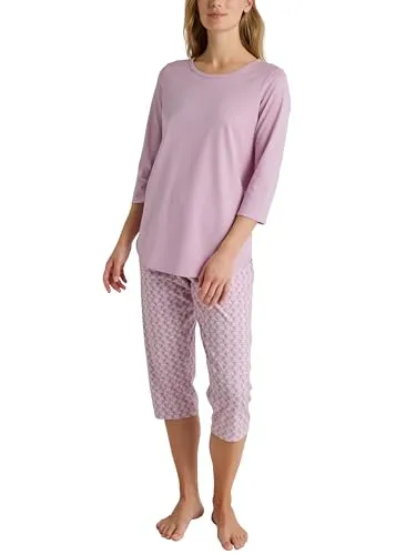 CALIDA Special 3/4-Pyjama Damen - Schlafanzüge für Damen, 3/4 Modern Fit aus 100% Baumwolle für höchsten Tragekomfort und ein angenehmes Schlafgefühl.