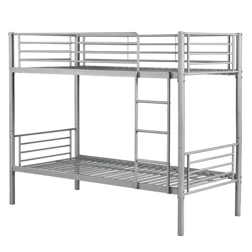 Hochbett Metall Etagenbett - Teilbar in 2 Einzelbetten - Praktisches Etagenbett aus Metall, teilbar in zwei Einzelbetten. Ideal für Kinderzimmer, platzsparend und robust mit einer maximalen Gewichtskapazität von 180 kg pro Liegefläche.
