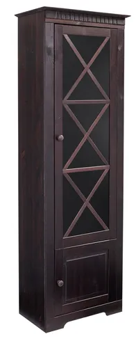 Home affaire Vitrine Lisa - Massivholz Kiefer mit Glastürfront - Vitrine aus 100% massivem Kiefernholz, bietet 4 Fächer und 2 Türen für stilvolle Aufbewahrung. Ideal zur Präsentation von Geschirr und Dekoration im Landhausstil.