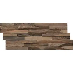 INDO 3D Wandpaneel Teak Elegance - Wandpaneele für den Innenbereich mit schallreduzierendem 3D-Effekt, lichtbeständig und aus echtem Holz für eine stilvolle Wandgestaltung.