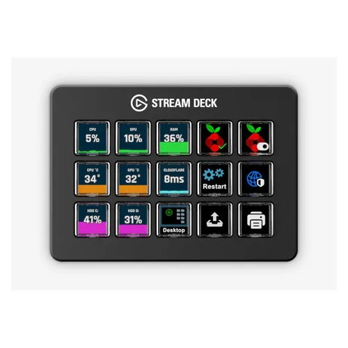 Elgato Stream Deck Scissor Keys – Anpassbarer Workflow-Controller für Windows und Mac - Präzise und schnelle Makrotasten für effizientes Arbeiten in OBS, Discord und mehr. LED-beleuchtete Tasten zeigen klare Icons für eine einfache Bedienung – perfekt für Streamer und Kreative.