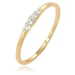 Elli DIAMONDS Verlobungsring aus 925 Silber - Eleganter Verlobungsring mit 5 funkelnden Diamanten (0.09 ct) in Pavéfassung, ideal für unvergessliche Momente. Perfekt für den Antrag!
