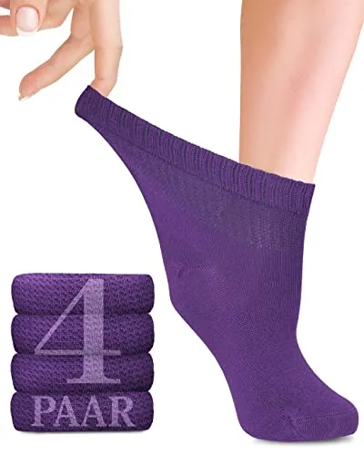 Fiera Besa Diabetikersocken Damen 4 Paar Knöchelhoch 35-38 - Bequeme Diabetikersocken in Größe 35-38, aus hochwertigem Materialmix für optimalen Tragekomfort. Ideal für den täglichen Gebrauch und zur Unterstützung der Fußpflege.