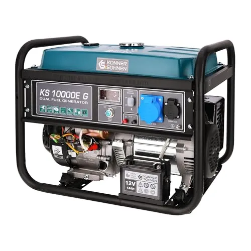 Könner & Söhnen KS 10000E G: Leistungsstarkes Stromaggregat - Stromaggregate mit 7500 W Leistung und 25 l Tankinhalt, ideal für Baustellen und Notstromversorgung.
