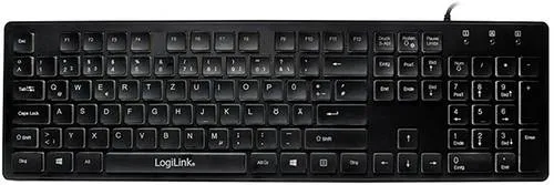 LOGILINK ID0138 - USB-Tastatur mit deutscher Belegung, beleuchtet in Regenbogenfarben für optimalen Schreibkomfort