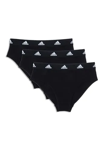 adidas Sportswear Damen Bikini Slip 3er Pack - Schwarz XXL - Funktionsunterwäsche mit schnelltrocknendem Real Cool Cotton, pflegeleicht und langlebig für hohen Tragekomfort.