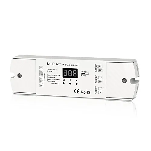 AC Triac DMX Dimmer Two Channel Output 2 Channel Dimmer Triac Dimmable and Mosfet Dimmable Input Voltage 100-240VAC Output voltage 2 x 100-240VAC