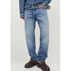 Jack & Jones Tapered-fit-Jeans JJIMIKE JJORIGINAL SBD 230 BF, blue denim - Bequeme Tapered-fit-Jeans aus pflegeleichtem Denim, ideal für den Alltag. Mit stylischen Abriebeffekten und normaler Leibhöhe für einen lässigen Look.