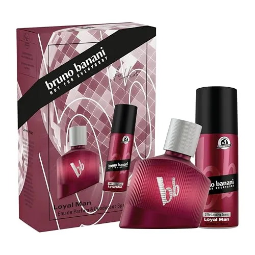 bruno banani Loyal Man Geschenkset mit Eau de Parfum und Deodorant-Spray, markanter und aromatischer Duft für Männer, 30 ml und 50 ml