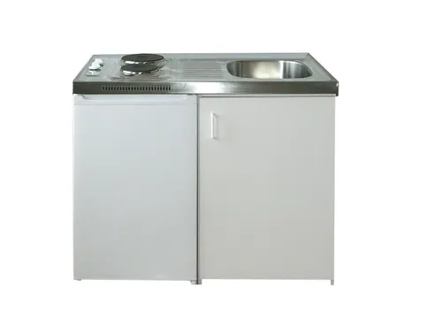 Respekta Miniküche Pantry S mit Duokochfeld, weiß - Kompakte Miniküche mit integriertem Duokochfeld, perfekt für kleine Wohnungen oder Büros – platzsparend und funktional.