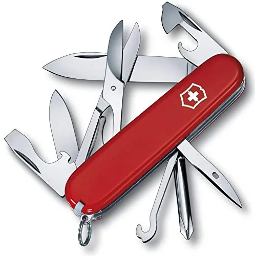 Victorinox Schweizer Taschenmesser, Super Tinker, Multitool, Swiss Army Knife mit 14 Funktionen, Klinge, Dosenöffner, Schraubendreher 3 mm