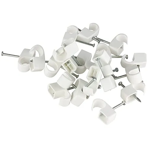 REV Kabelschellen, 100 St. Nagelschellen, Kabelhalter, 10-14mm, Nagellänge 25mm, weiss
