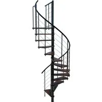 Minka Spindeltreppe Venezia Smart Walnuss Schwarz Ø160cm - Innentreppen mit italienischem Flair, anpassbar bis 305,5 cm Geschoßhöhe und aus langlebigen Materialien für eine nachhaltige Nutzung.