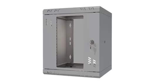 Stalflex Serverschrank 10" 6U 300mm Glastür grau S-RC10-6U-300GG - Robuster 6U Serverschrank mit eleganter Glastür, ideal für die sichere und übersichtliche Unterbringung von Netzwerk- und Serverkomponenten.