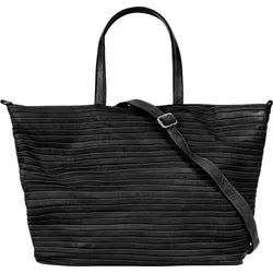 Samantha Look Shopper Damen 021675 schwarz - Handtaschen mit großem Hauptfach, ideal für Städtetrips. Aus 100% Rindleder, mit Bodennieten für festen Stand und abnehmbarem Schultergurt für vielseitigen Tragekomfort.
