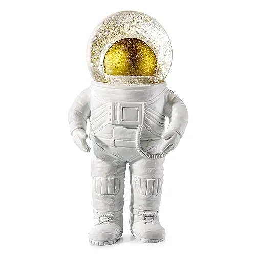 The Giant Astronaut White, Schneekugel, Glitzerkugel, Deko, weiß, 30 cm