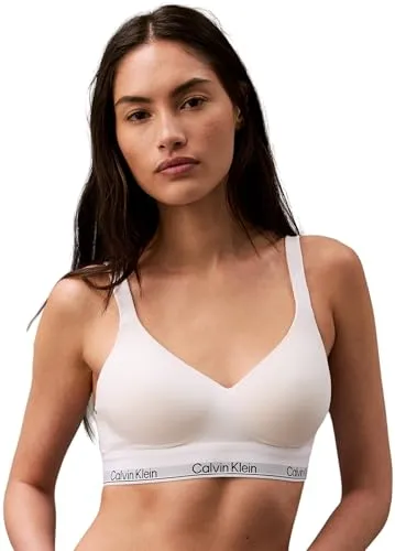 Calvin Klein Damen BH Bralette Lift Stretch, Weiß (White), L - Funktionsunterwäsche mit optimaler Passform, gepolsterten Cups und verstellbaren Trägern für hohen Tragekomfort und perfekte Anpassung an den Körper.