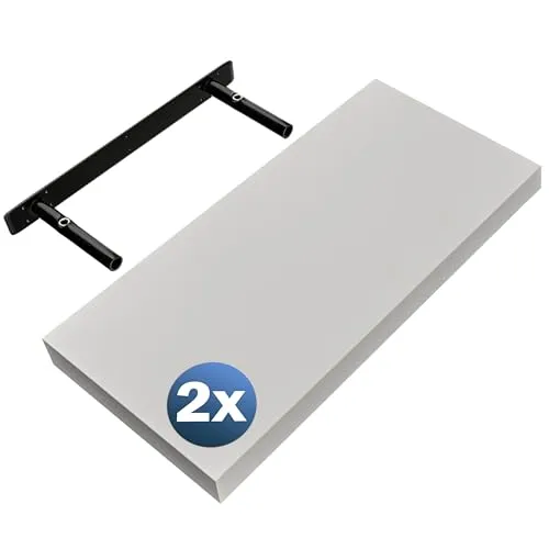 Casaria Wandregal Weiß 50cm - Wandregal mit eleganter Schwebefunktion, Tragkraft von 15kg, ideal für vielseitige Nutzung in jedem Raum. Hochwertige MDF-Verarbeitung in modernem Design.