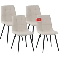 Albatros Esszimmerstühle 4er Set BORA Beige - Moderner Polsterstuhl für stilvolles Essen - Das 4er Set BORA vereint modernes Design und hohen Sitzkomfort. Robuster Stoffbezug und dicke Polsterung machen diese Stühle ideal für gesellige Abende. Perfekt für Küche und Esszimmer.