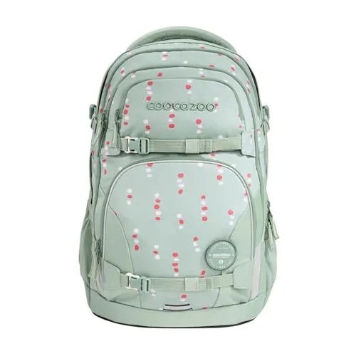 coocazoo Schulrucksack Porter „Dancing Dots” Mint - Schultaschen-Set mit ergonomischem Design, höhenverstellbar und 30 Liter Stauraum, ideal für Schüler ab der 3. Klasse.