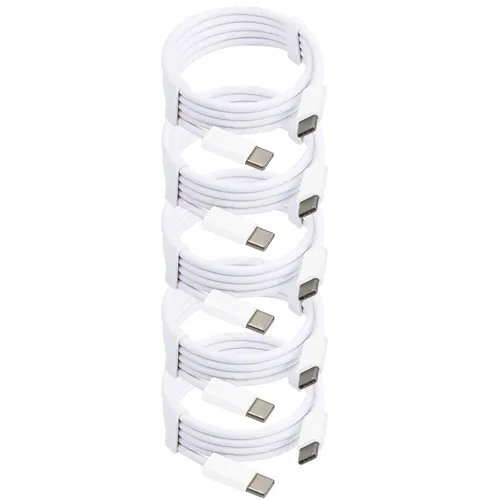5x USB-C auf USB-C-Ladekabel 1 Meter Weiß - für Telefon / Tablet / Laptop