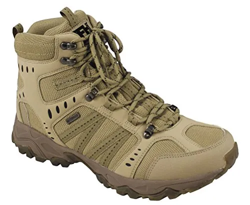 MFH Tactical Einsatzstiefel - Knöchelhoch, Größe 43 - Arbeits- & Schutzkleidung mit hochwertiger HBR Membran - wasserdicht, atmungsaktiv und ideal für Outdooraktivitäten, Trekking und Wandertouren.