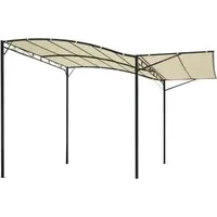 Furnicato Pavillon mit Klappbarer Dacherweiterung 300x250 cm - Cremeweiß - Gestalten Sie Ihren Garten oder Ihre Terrasse mit diesem eleganten Pavillon. Die klappbare Dacherweiterung bietet flexiblen Schutz vor Sonne und Wind. Stabile Konstruktion aus wetterfestem Stahl für langanhaltenden Genuss im Freien.