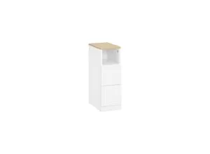 SoBuy Nachttisch FBT149 - Schmaler Beistelltisch für Schlafzimmer, mit 2 geschlossenen und 1 offenen Fach für optimalen Stauraum und pflegeleichte Oberfläche.