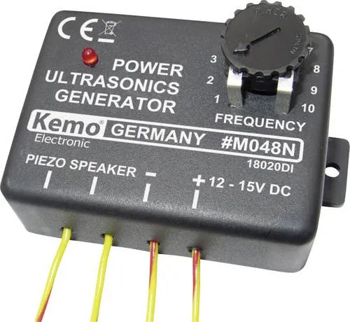 Kemo M048N Ultraschall Generator - Effektive Tier- und Insektenabwehr, ideal für Vorratsräume und zur Unfallvermeidung am Auto