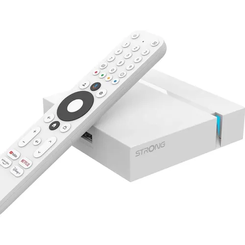 Strong LEAP-S3+ V2 - White: Kompakte Smart-Google-TV-Box - Streamingeinheit mit 4K-UHD, Dolby Vision-Atmos und Google Assistant für ein erstklassiges TV-Erlebnis. Greifen Sie auf Netflix, YouTube und mehr zu!