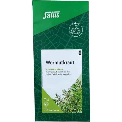 WERMUTKRAUT Tee Bio Absinthii herba Salus 75 g - Hochwertiger Bio-Wermutkraut Tee, ideal für entspannende Momente. Genießen Sie den einzigartigen Geschmack und die aromatische Vielfalt in Ihrer Tasse.
