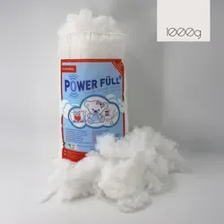 Power Füll® Füllwatte 1000 g | OEKO-TEX zertifiziertes Füllmaterial - Die POWER FÜLL Füllwatte ist allergikerfreundlich, bei 95°C waschbar und ideal für kreative Projekte. Sie bietet hohe Elastizität und bleibt auch nach mehreren Wäschen bauschig. Perfekt für Kissen, Plüschtiere und mehr!