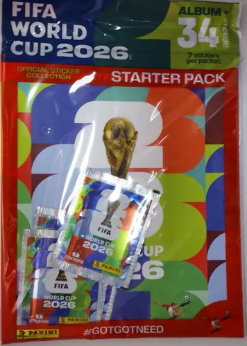 Panini World Cup 2026 Sticker Starter - Starte deine Sammlung für die FIFA WORLD CUP 2026 mit diesem aufregenden Sticker-Set. Enthält 648 Karten, die die besten Spieler und spannende Spielmodi präsentieren - ein Muss für jeden Fußballfan!