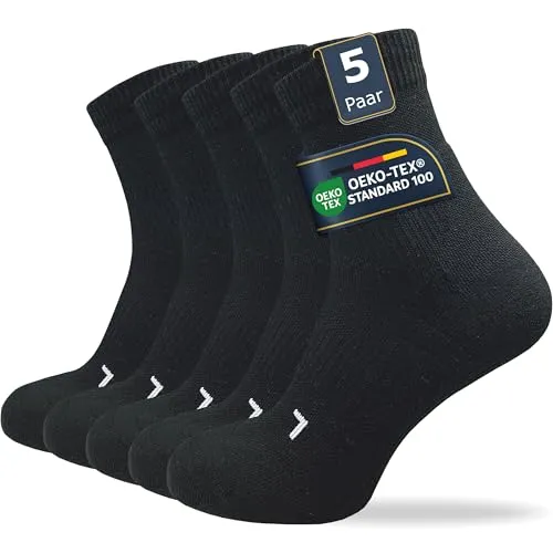 GAWILO Herren Laufsocken mit Kompression – 5 Paar | Atmungsaktiv & Anti-Blasen Schutz - Die perfekten Laufsocken für Herren: Mit anatomischem Fußbett und Kompression für optimalen Sitz und Unterstützung beim Training. Ideal für Jogging und Fitness – für ein komfortables und sicheres Lauferlebnis.