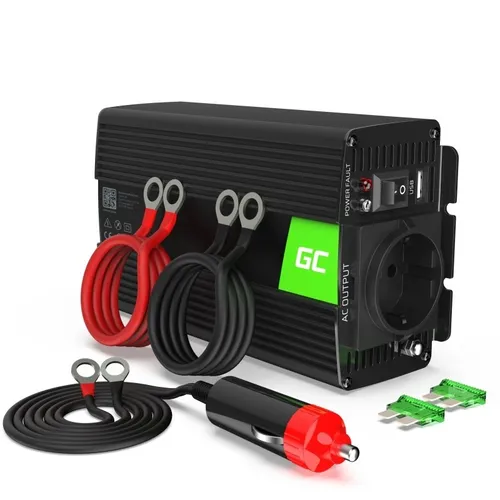 Green-Cell Spannungswandler INV03DE 12V auf 230V - Solar & Wind - Modifizierter Sinuswandler für mobile Stromversorgung mit 500W kontinuierlicher Leistung, ideal für Auto, LKW oder Wohnwagen.