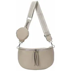 ITALYSHOP24 Gürteltasche Damen XL - Stylische Bauchtasche in Taupe - Praktische Gürteltasche aus Kunstleder mit verstellbarem Schulterriemen. Ideal für den Alltag, bietet Platz für Handy und Geldbörse. Perfekt für unterwegs!