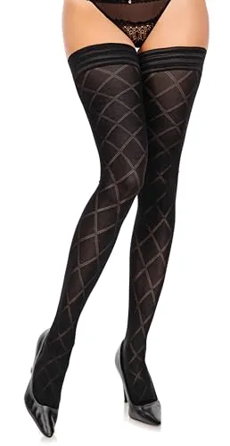 GLAMORY Damen Venus Halterlose Strümpfe, 50 DEN, per pack Schwarz (Schwarz Schwarz), XXX-Large (Herstellergröße: 3XL-(56-58))