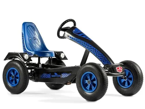 DINO CARS Gokart Super Sport ZF Blau - Tretfahrzeuge mit 6 Sitzpositionen, max. Belastung 100 kg und ZF Freilauf für entspannte Fahrpausen. Ideal für Kinder von 5-100 Jahren!