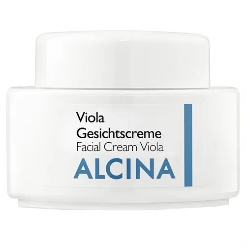 Alcina Viola Gesichtscreme 100 ml - Gesichtscreme mit Guaiazulene und Vitamin E, beruhigt gereizte Haut und reduziert Juckreiz, ideal für empfindliche Hautpartien.